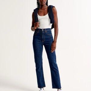 Abercrombie & Fitch Ultra High Rise Ankle Straight Leg Jean